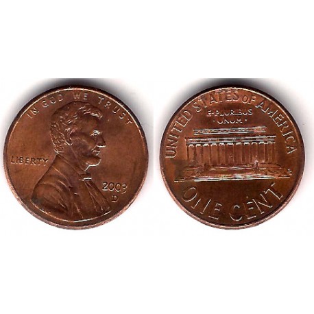 (201) Estados Unidos de América. 2003(D). 1 Cent (MBC)