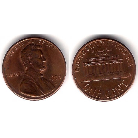 (201) Estados Unidos de América. 1994(D). 1 Cent (MBC)
