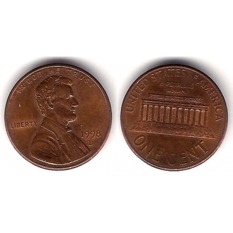 (201) Estados Unidos de América. 1998(D). 1 Cent (EBC)