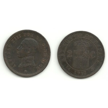 Alfonso XIII. 1912*(12). 2 Céntimos (MBC) Ceca de Madrid PC-V