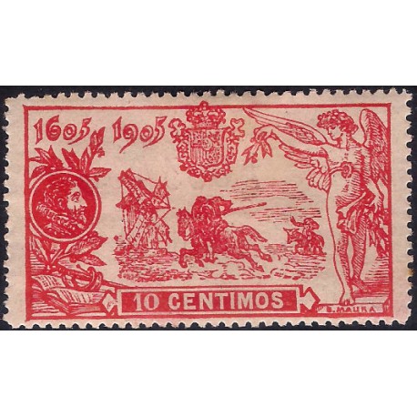 (258) 1905. 10 Céntimos. El Quijote (Nuevo, con marca de fijasellos)