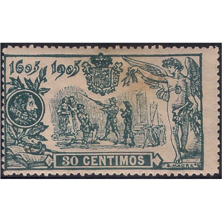 (261) 1905. 30 Céntimos. III Cent. Quijote (Nuevo, con marca de fijasellos)