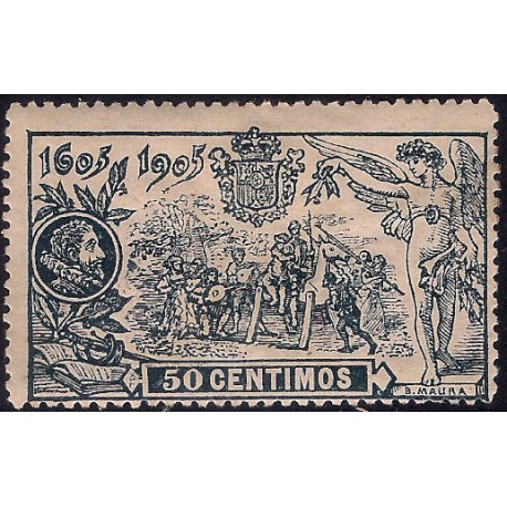 (263) 1905. 50 Céntimos. II Cent. Quijote (Nuevo, con marcas de fijasellos)