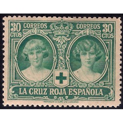 (332) 1926. 30 Céntimos. Pro Cruz Roja Española (Nuevo, con marca de fijasellos)