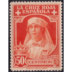 (334) 1926. 50 Céntimos. Pro Cruz Roja Española (Nuevo, con marca de fijasellos)