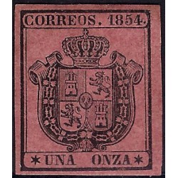 (29) 1854. 1 Onza. Escudo de España (Nuevo, con marca de fijasellos)