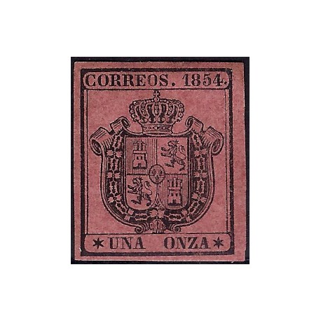 (29) 1854. 1 Onza. Escudo de España (Nuevo, con marca de fijasellos)