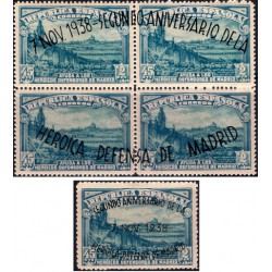(789 a 790) 1938. 45 Céntimos + 2 Pesetas. II Aniv. Defensa de Madrid (Nuevo, con marca de fijasellos)