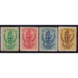 (851 a 854) 1938. Serie Completa. II Aniversario Alzamiento Nacional (Nuevo, con marca de fijasellos)