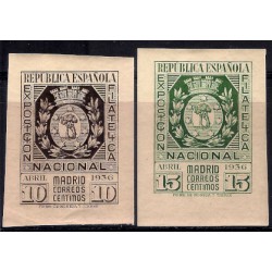 (727 a 728) 1936. Serie Completa. Exp. Filatélica de Madrid (Nuevo, con marca de fijasellos)