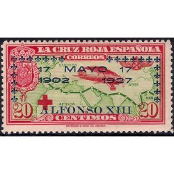 (366) 1927. 20 Céntimos. XXV Aniv. Jura Const. Alf. XIII (Nuevo, con marca de fijasellos)