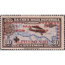 (368) 1927. 30 Céntimos. XXV Aniv. Jura Const. Alf. XIII (Nuevo, con marca de fijasellos)