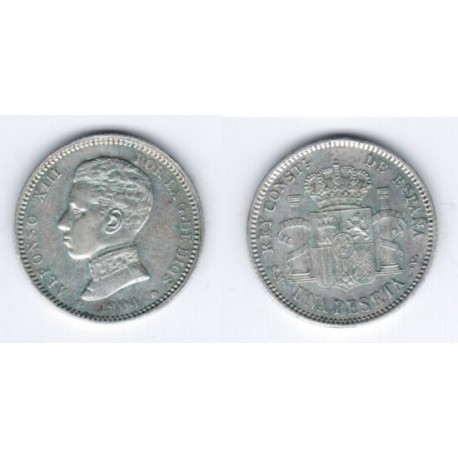 Alfonso XIII. 1904*(19-04)1 Peseta (EBC) (Plata) Ceca de Madrid SM-V