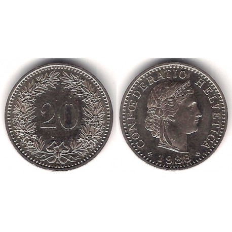 (29a) Suiza. 1988. 20 Rappen (EBC)