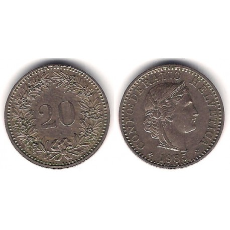 (29a) Suiza. 1985. 20 Rappen (MBC)
