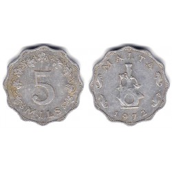 (7) Malta. 1972. 5 Mils (MBC)