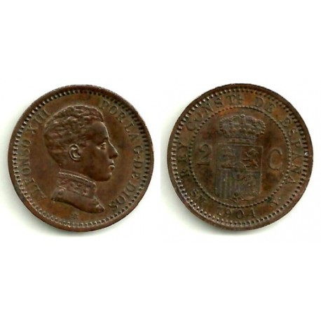 Alfonso XIII. 1904*(04). 2 Céntimos (EBC) Ceca de Madrid SM-V