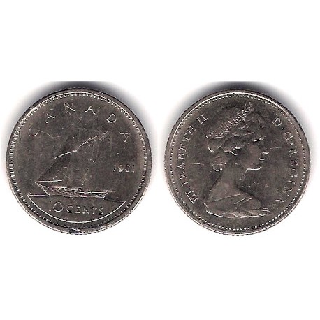 (77.1) Canadá. 1971. 10 Cents (MBC)