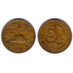 (440) Estados Unidos Mexicanos. 1970. 20 Centavos (BC+)