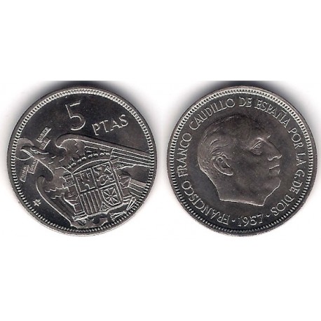 Estado Español. 1957*(74). 5 Pesetas (SC)