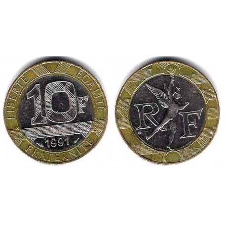 (964.1) Francia. 1991. 10 Francs (BC)