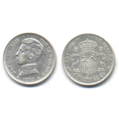 Alfonso XIII. 1903*(19---). 1 Peseta (MBC) (Plata) Ceca de Madrid SM-V