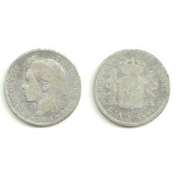 Alfonso XIII. 1901*(-----). 1 Peseta (RC) (Plata) Ceca de Madrid SM-V