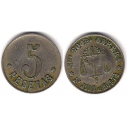 Sociedad Cooperativa Obrera San Juan de Horta. 5 Pesetas (MBC)
