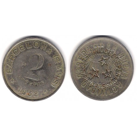 Cooperativa La Nueva Actividad Obrera. 1932. 2 Pesetas (BC)