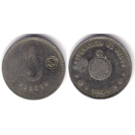 Cooperativa El Reloj. 1901. 1 Peseta (BC)