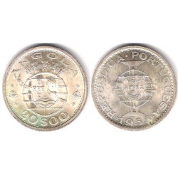 (74) Angola. 1955. 20 Escudos (SC) (Plata)