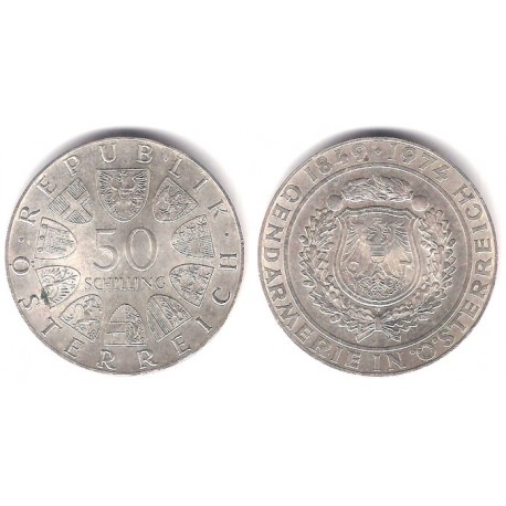 (2920) Austria. 1974. 50 Schilling (SC) (Plata)