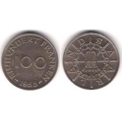 (4) Saarland. 1955. 100 Francs (MBC)