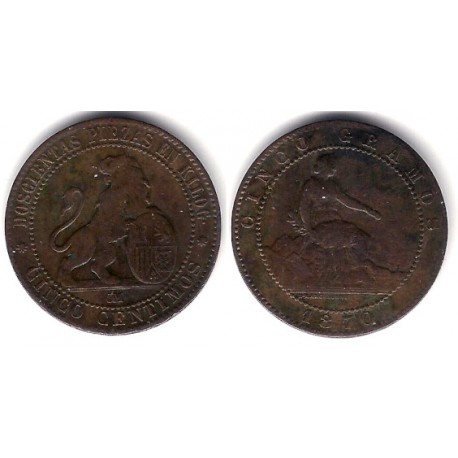 Gobierno Provisional. 1870. 5 Céntimos (MBC-) Ceca de Barcelona OM