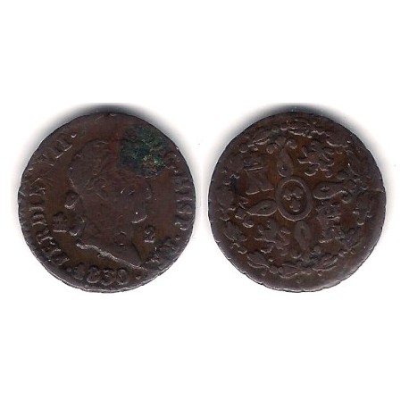 Fernando VII. 1830. 2 Maravedi (BC) Ceca de Segovia
