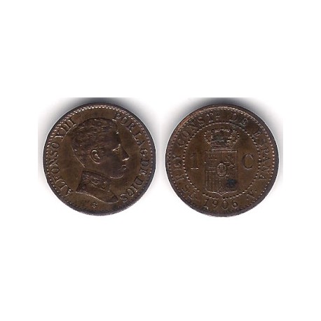 Alfonso XIII. 1906*(6). 1 Céntimo (EBC) Ceca de Madrid SL-V