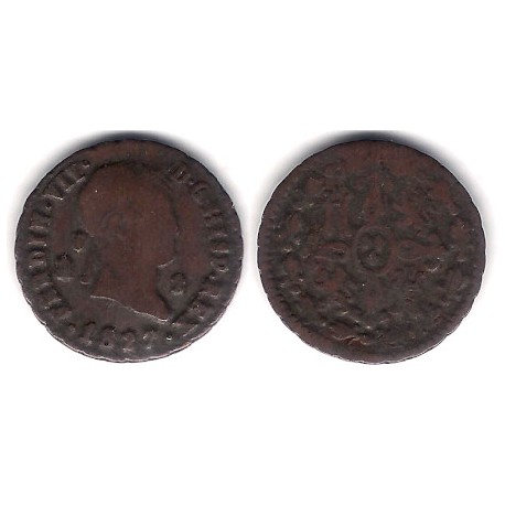 Fernando VII. 1827. 2 Maravedi (BC+) Ceca de Segovia