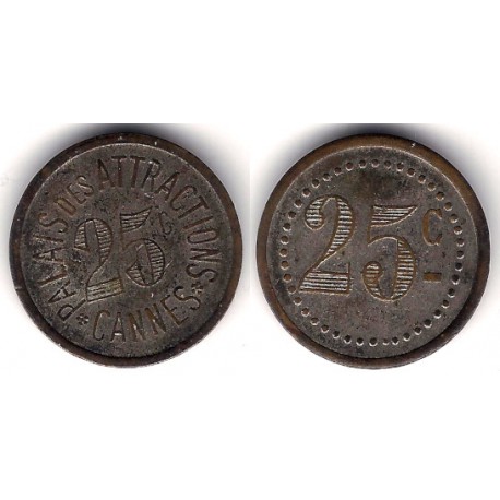 Ficha. Palais des Attractions. Cannes. 25 Centimes (MBC)