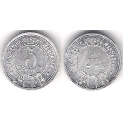 Cooperativa Obrera Manresana. 1937. 5 Céntimos (MBC)