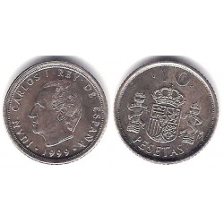 Juan Carlos I. 1999. 10 Pesetas (SC) Variante Arañazo