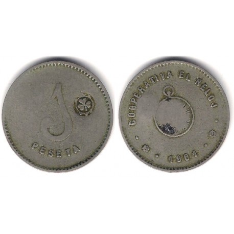 Cooperativa El Reloj. 1901. 1 Pesetas (BC)