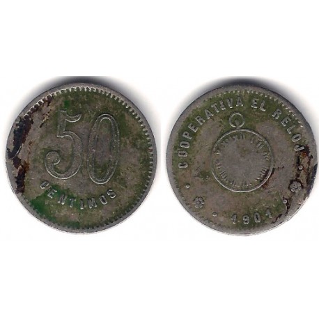 Cooperativa El Reloj. 1901. 50 Céntimos (BC)