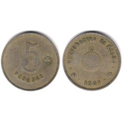 Cooperativa El Reloj. 1901. 5 Pesetas (BC)