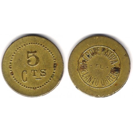 Cooperativa Adelanto Obrero. 5 Céntimos (BC)