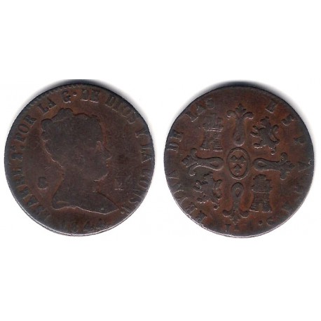 Isabel II. 1844. 8 Maravedi (BC) Ceca de Jubia