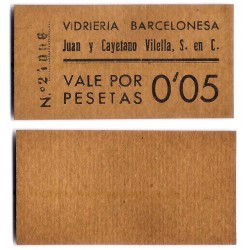 Vidrieras Barcelonesa. 0,05 Pesetas (EBC)