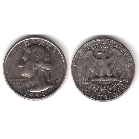 (A164a) Estados Unidos de América. 1992(D). Quarter Dollar (MBC)