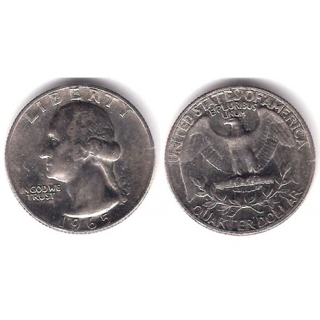 (164a) Estados Unidos de América. 1965. Quarter Dollar (MBC)