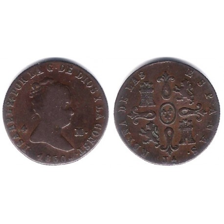 Isabel II. 1850. 4 Maravedi (MBC) Ceca de Jubia