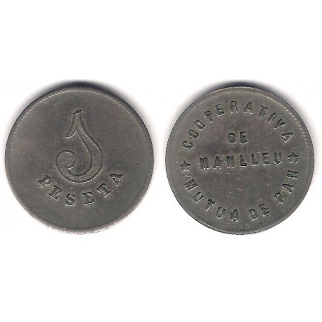 Cooperativa de Manlleu. Mutua de Pan. 1 Peseta (MBC)
